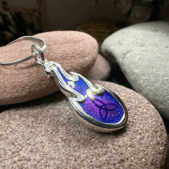 Mystical Celtic Flame Necklace - 18 / Blue