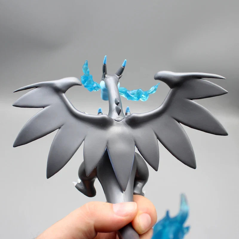 Mega Charizard X Anime Figure, Black Charizard Pokemon Anime Figurines Pvc Statue 10 CM