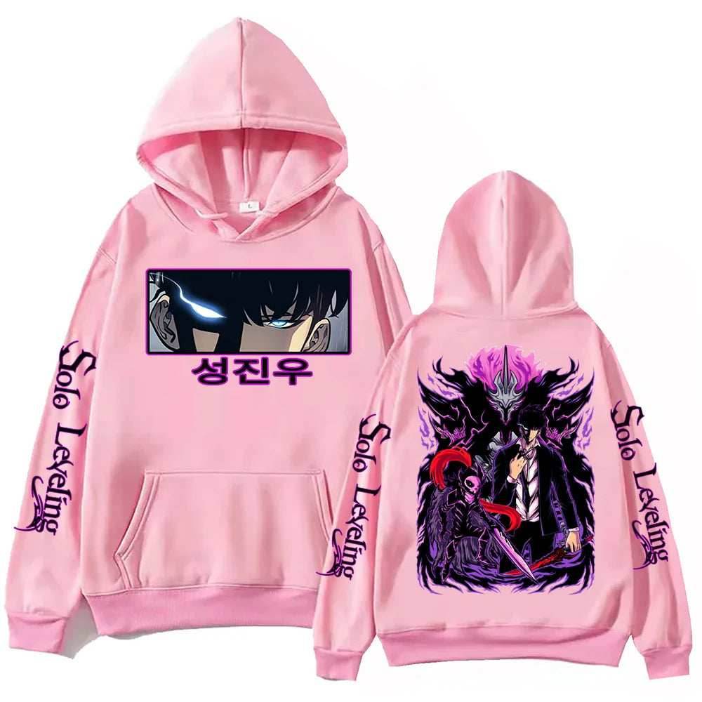 Solo Leveling Shadow Monarch Pump Hoodie - Pink / XL