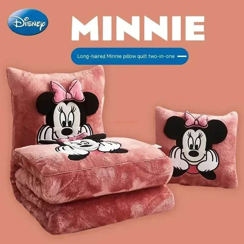 Disney Stitch Throw Pillow Blankets Two In One Kawaii Flannel Thickened Nap Blanket Living Room Kids Bedroom Decoration Gift - E / 40X40cm Open 105X145