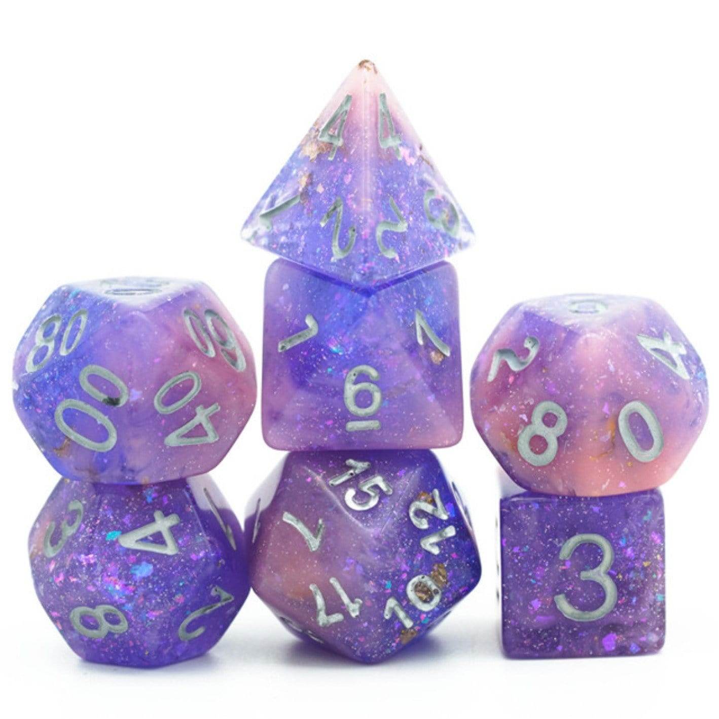 Pink & Purple Seabed Treasure RPG Dice Set -