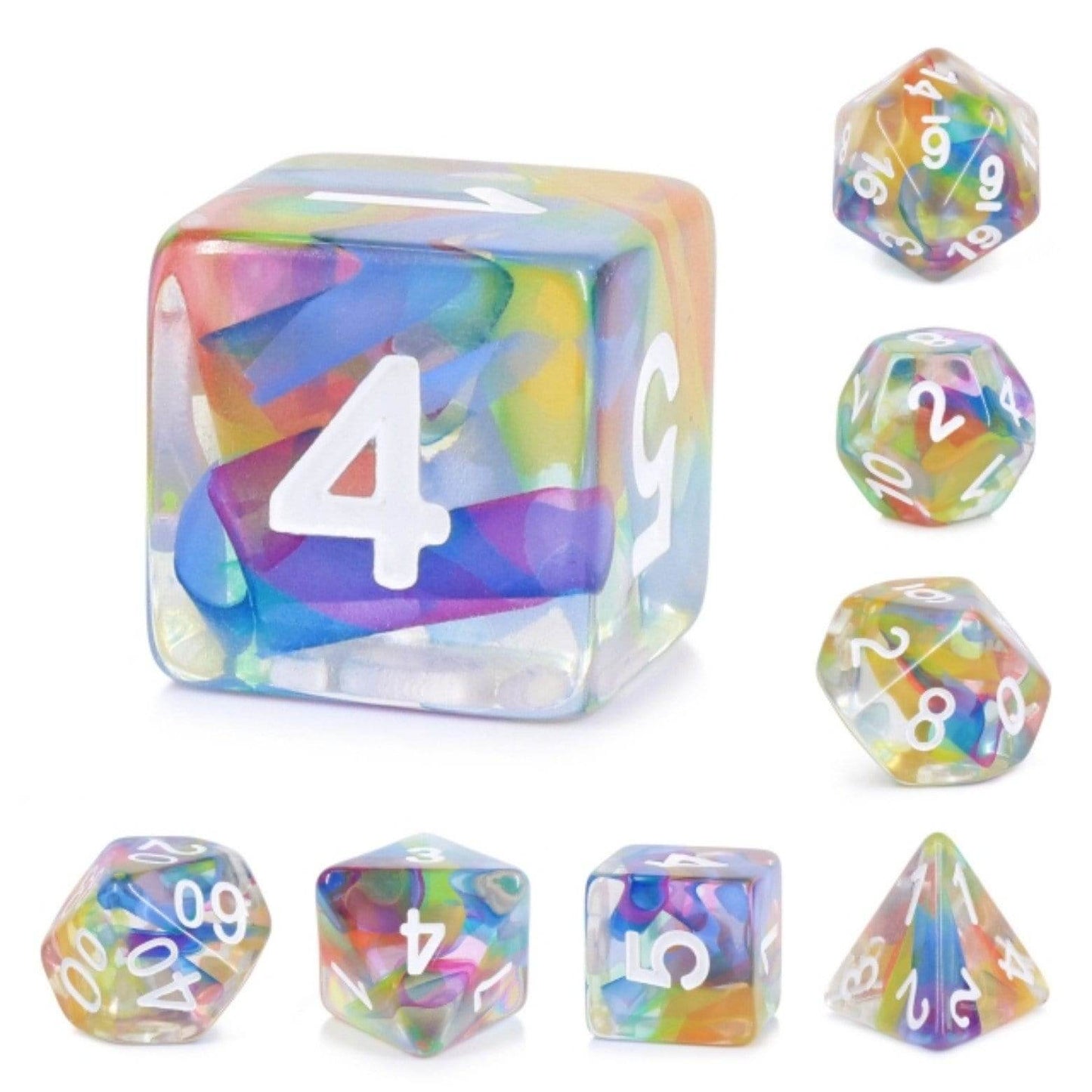 Rainbow Ribbon RPG Dice Set -