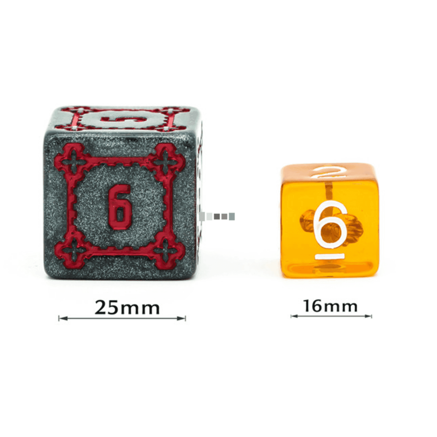 Huge Black Castle Dice Set - 25mm -