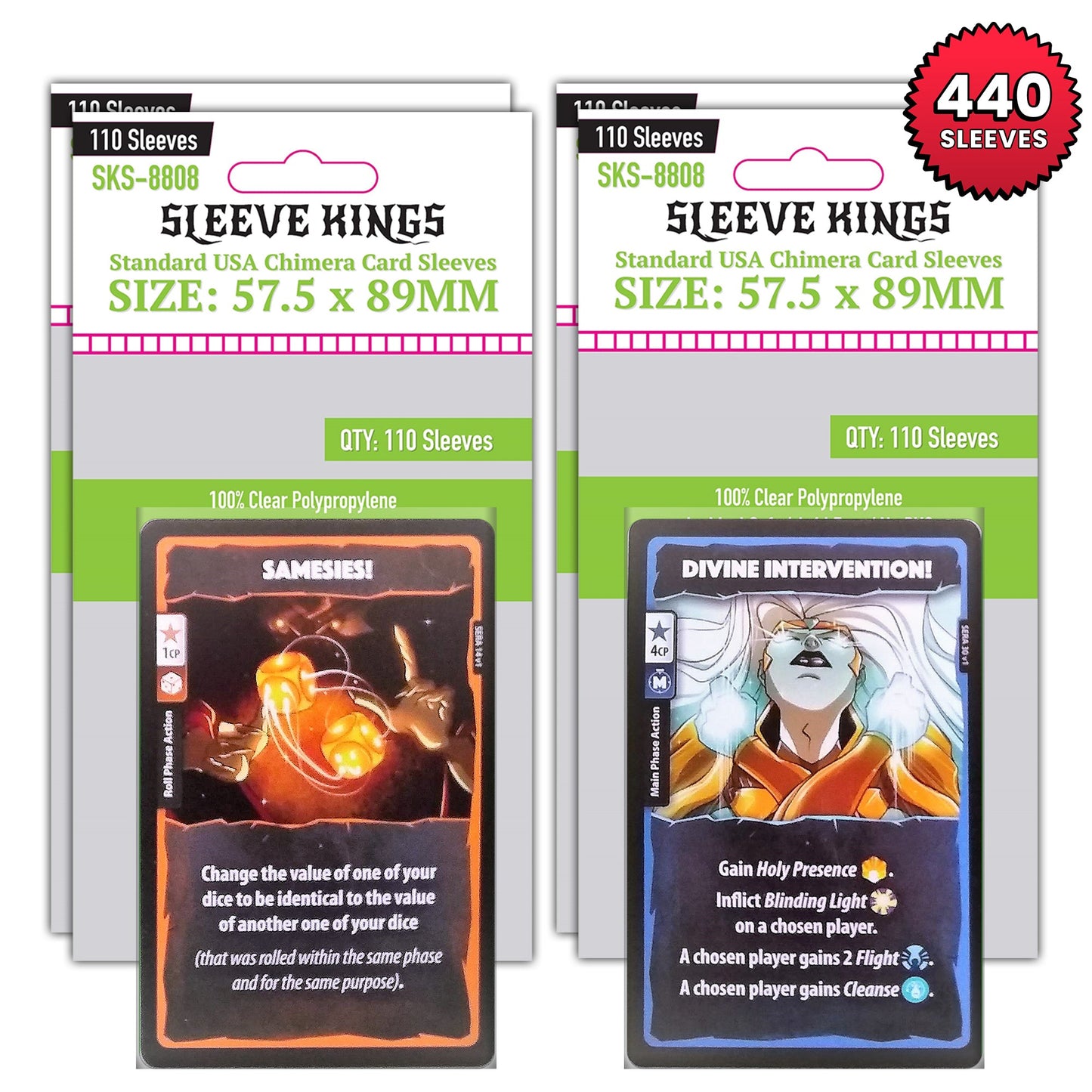 "Dice Throne Adventures" + Expansions Compatible Sleeve Bundle (8808 x 4)