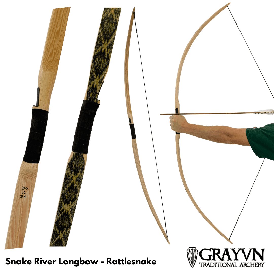 Snake River Longbow - Rattlesnake Skin - 20-25 / Right Hand
