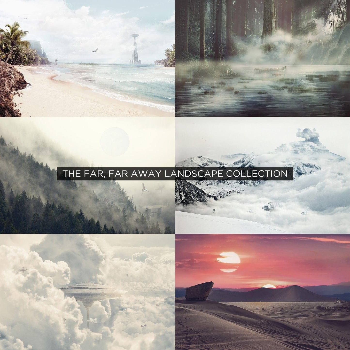 Scarif Beach Landscape Star Wars Art Print