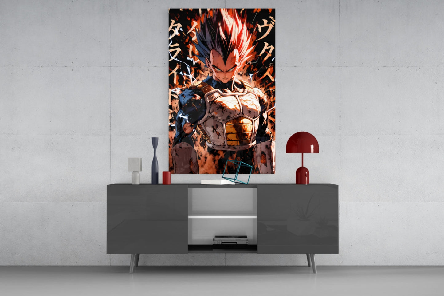 Vegeta: Saiyan Prince Glass Wall Art || Designer Collection