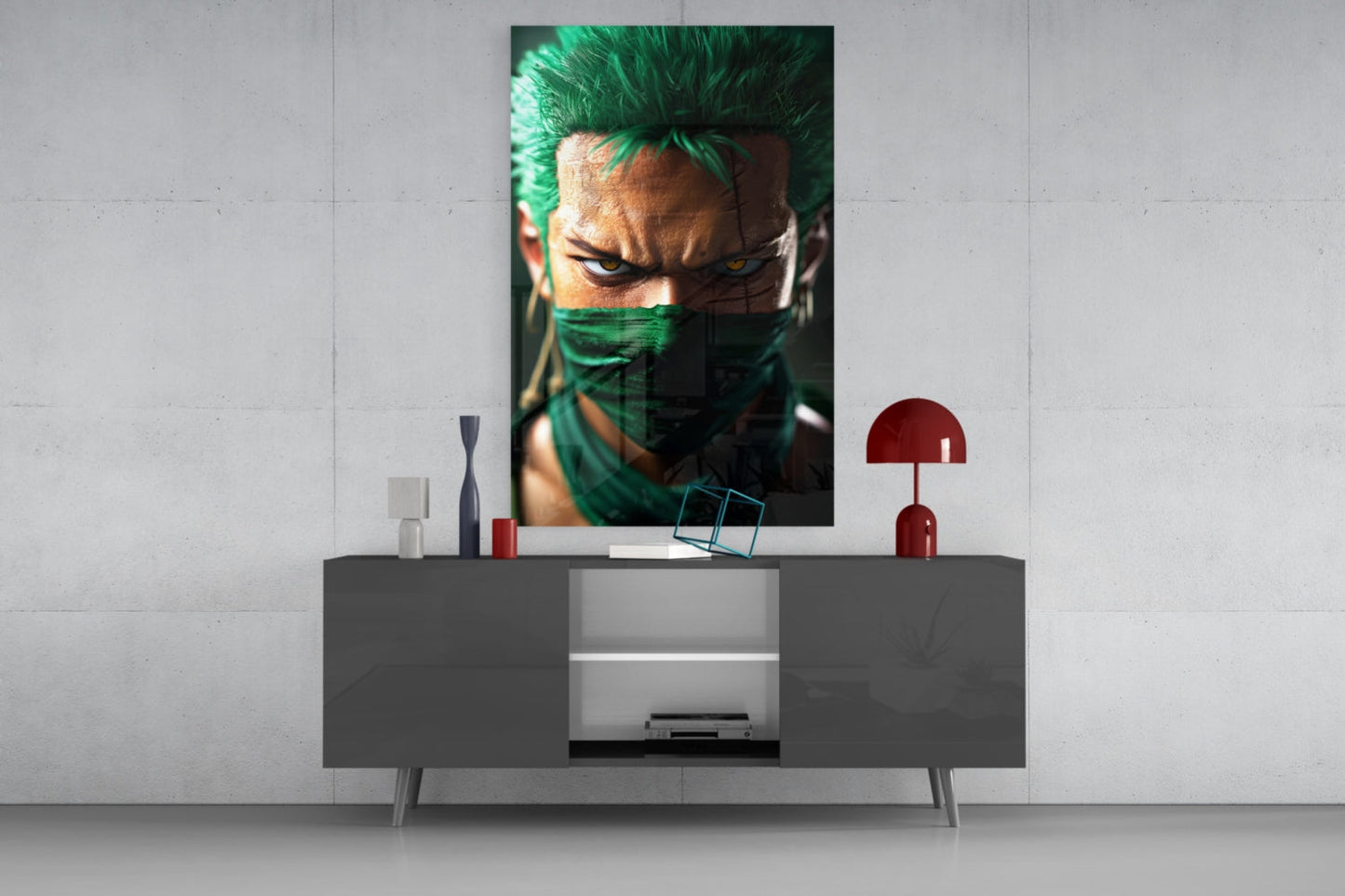 Swordsman Zoro Glass Wall Art || Designer Collection
