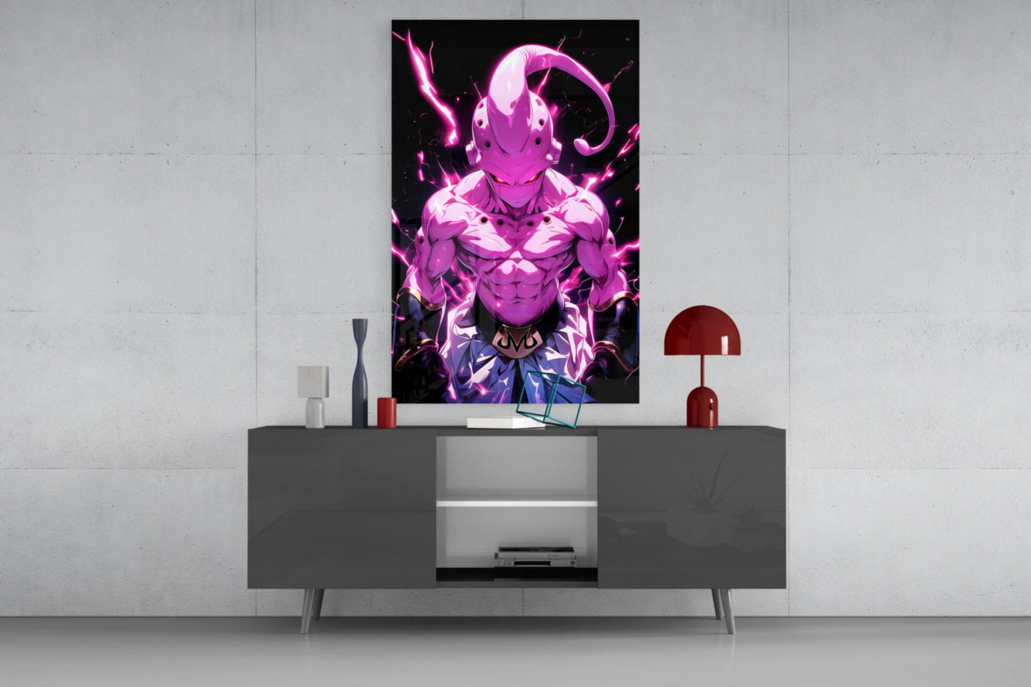 Pure Evil Kid Buu Glass Wall Art || Designer Collection