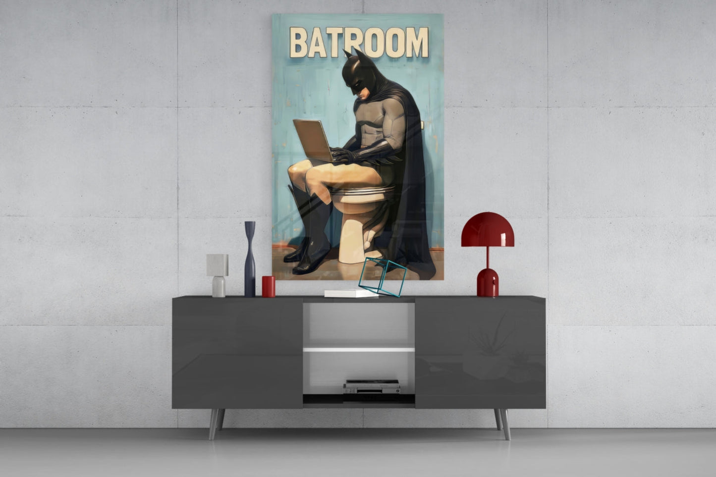 Batroom Glass Wall Art || Designer Collection