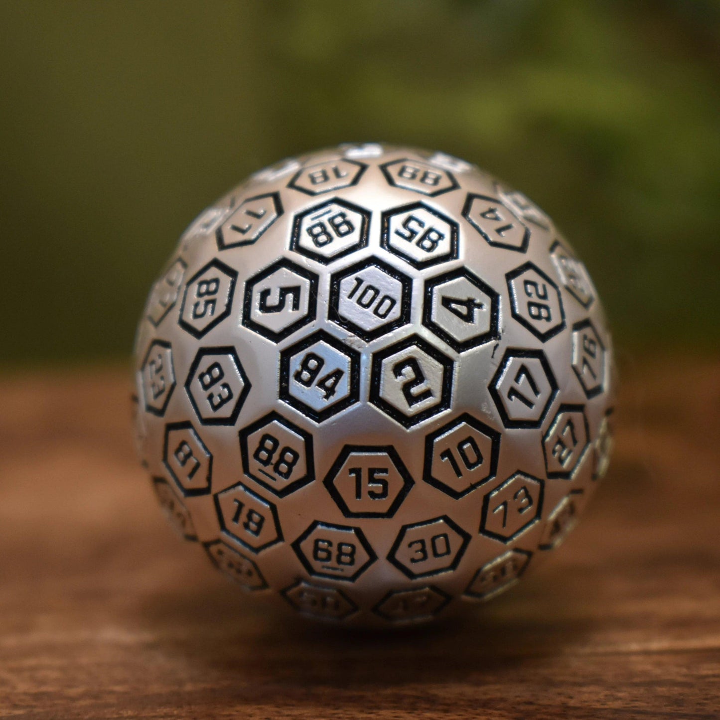 The Orb D100 - Black and Matte Silver Metal Die