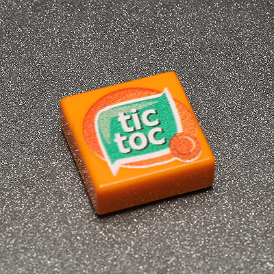 Tic Toc - Custom Printed 1x1 Tile made using LEGO part -
