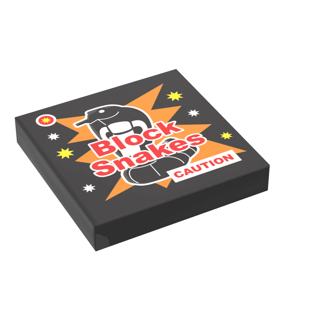 B3 Customs® Block Snakes Minifig Fireworks (2x2 Tile), 4th of July -