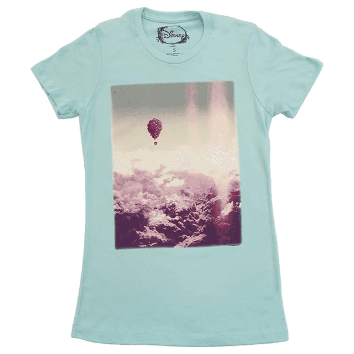 Disney Up Balloons in The Sky Juniors Cancun Blue T-Shirt - S