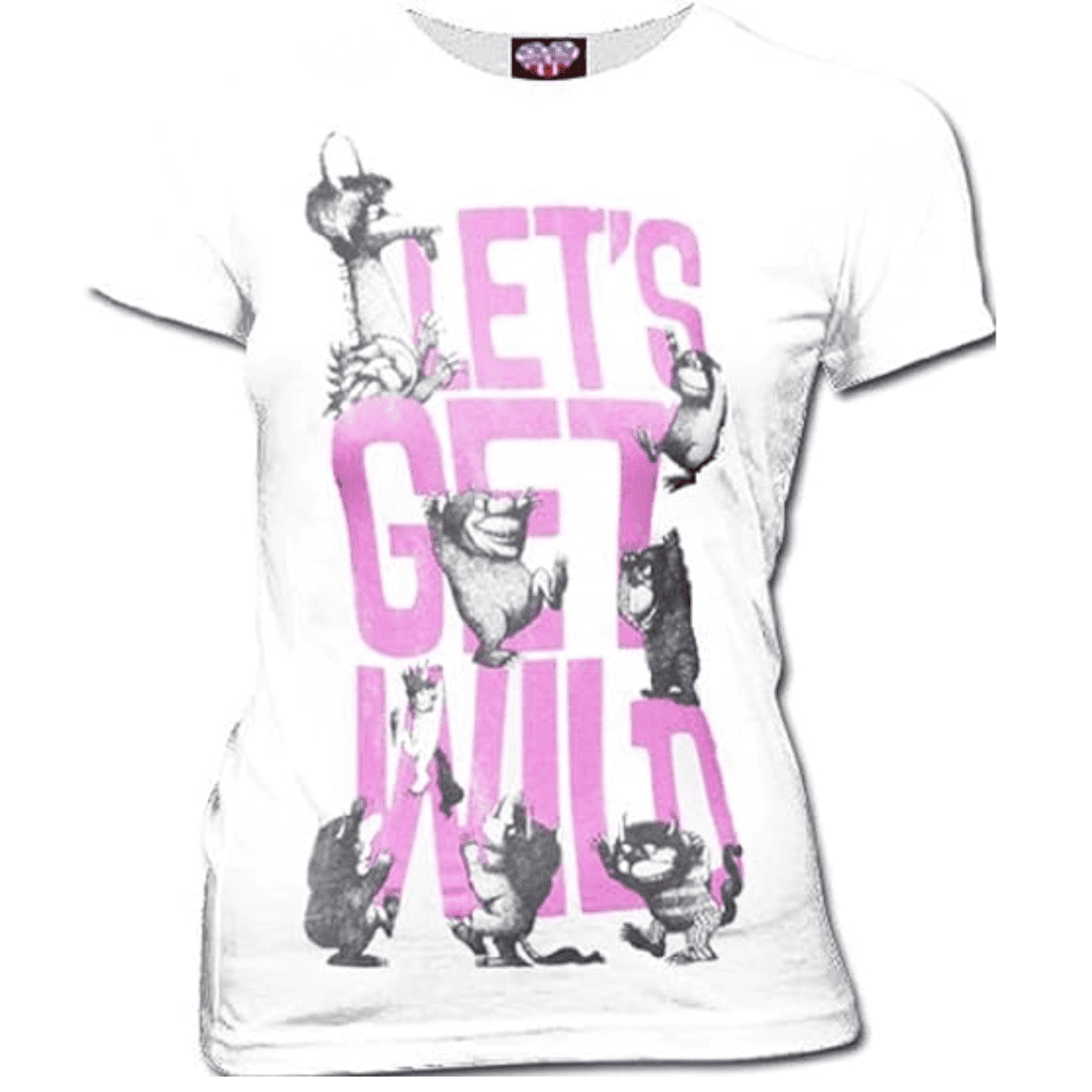 Junk Food Where The Wild Let's Get Wild White Juniors/Ladies T-Shirt Tee - S