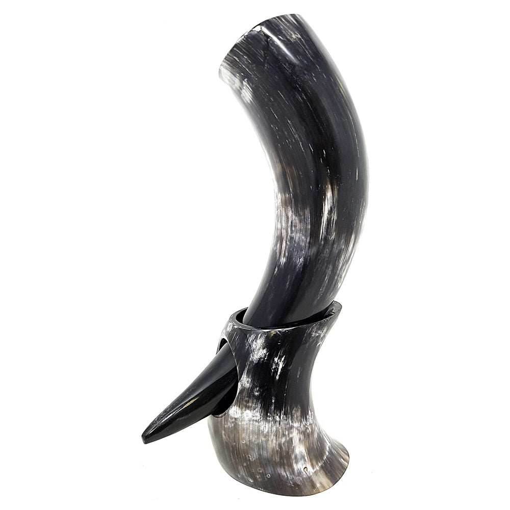 Authentic Medieval Viking Drinking Horn 24oz with Stand -