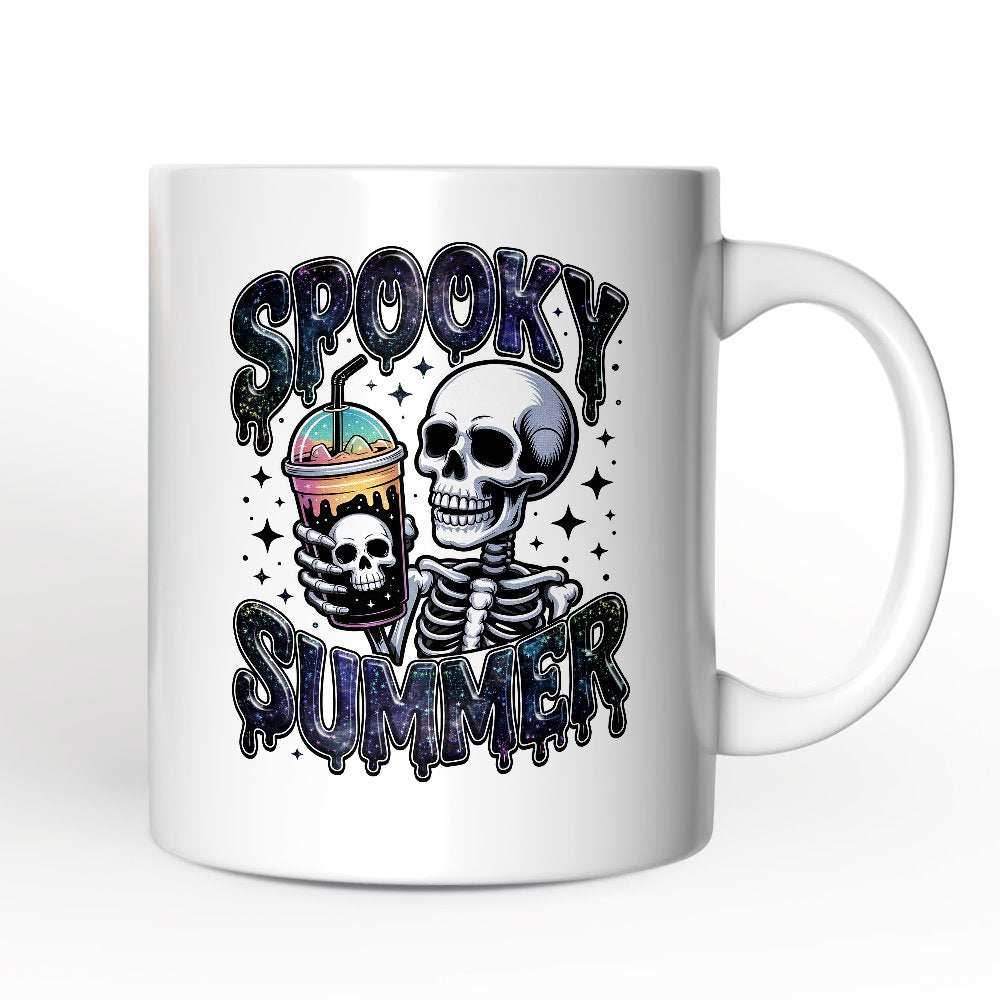 Spooky Summer Skeleton Personalized Mug, Snarky Halloween Coffee Gift with Custom Name - 12oz Mug