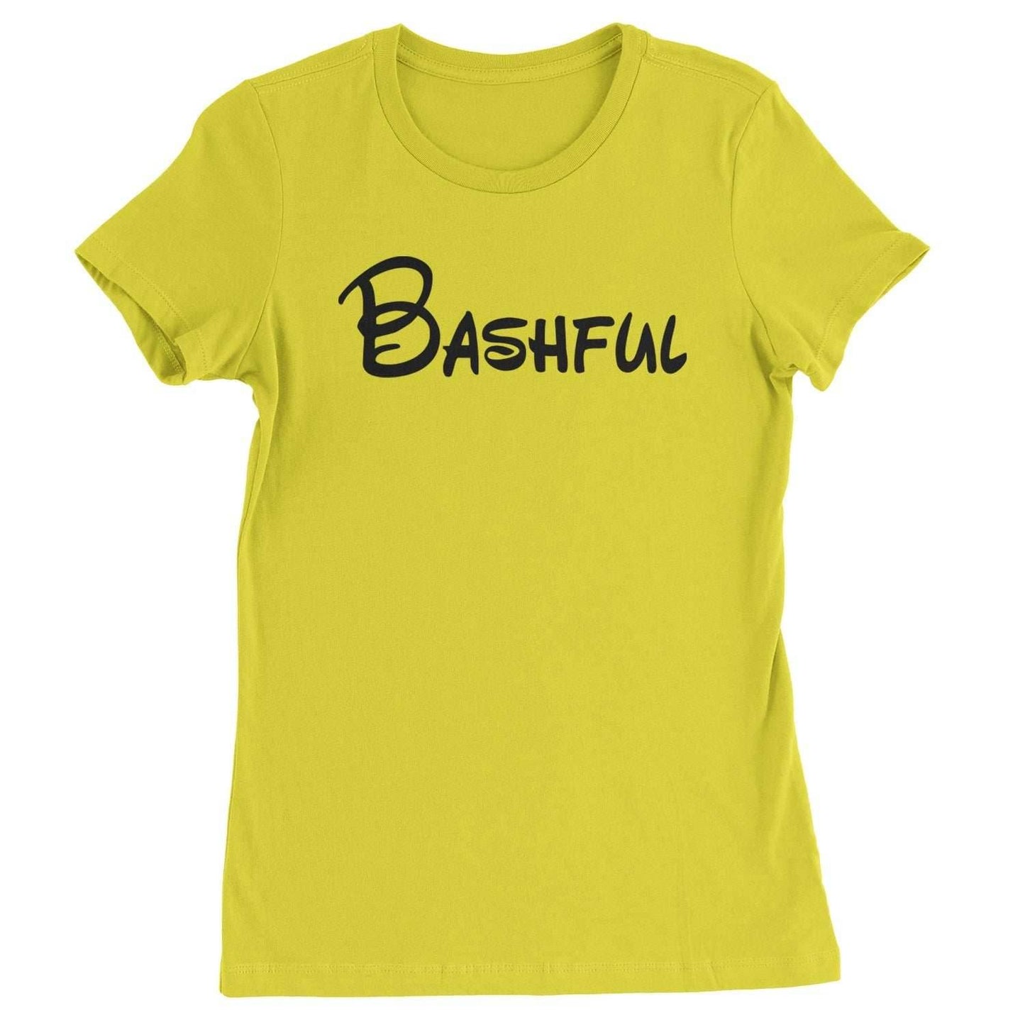 Bashful - 7 Dwarfs Costume Womens T-shirt - Yellow / Womens X-Small