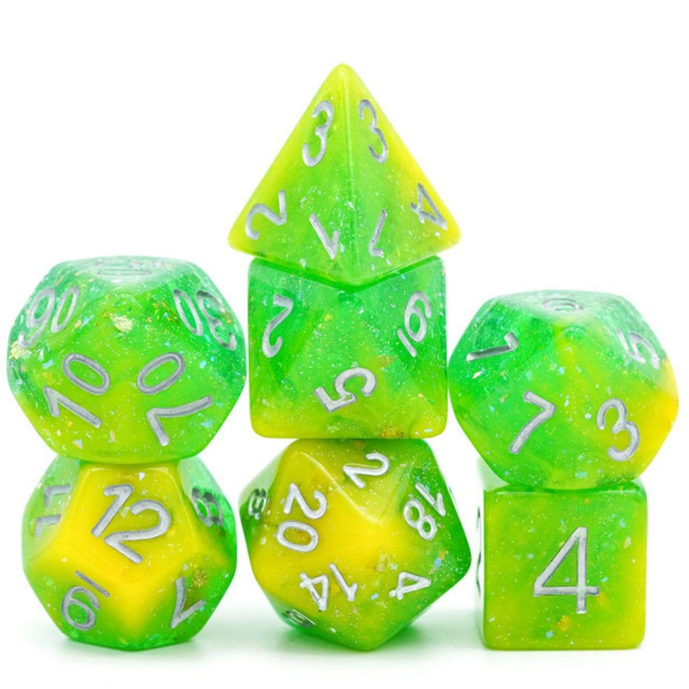 Yellow & Green Seabed Treasure RPG Dice Set -