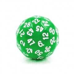 D60-Green Opaque w/White Numbers RPG DND Dice -