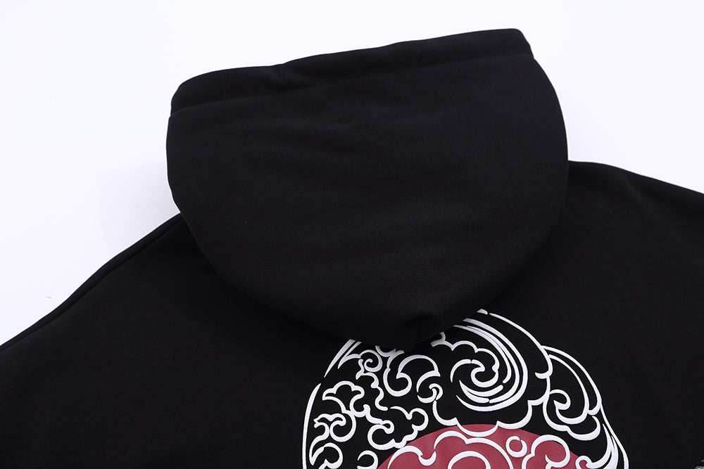 YE735 Red Suns Cranes Hoodie - S