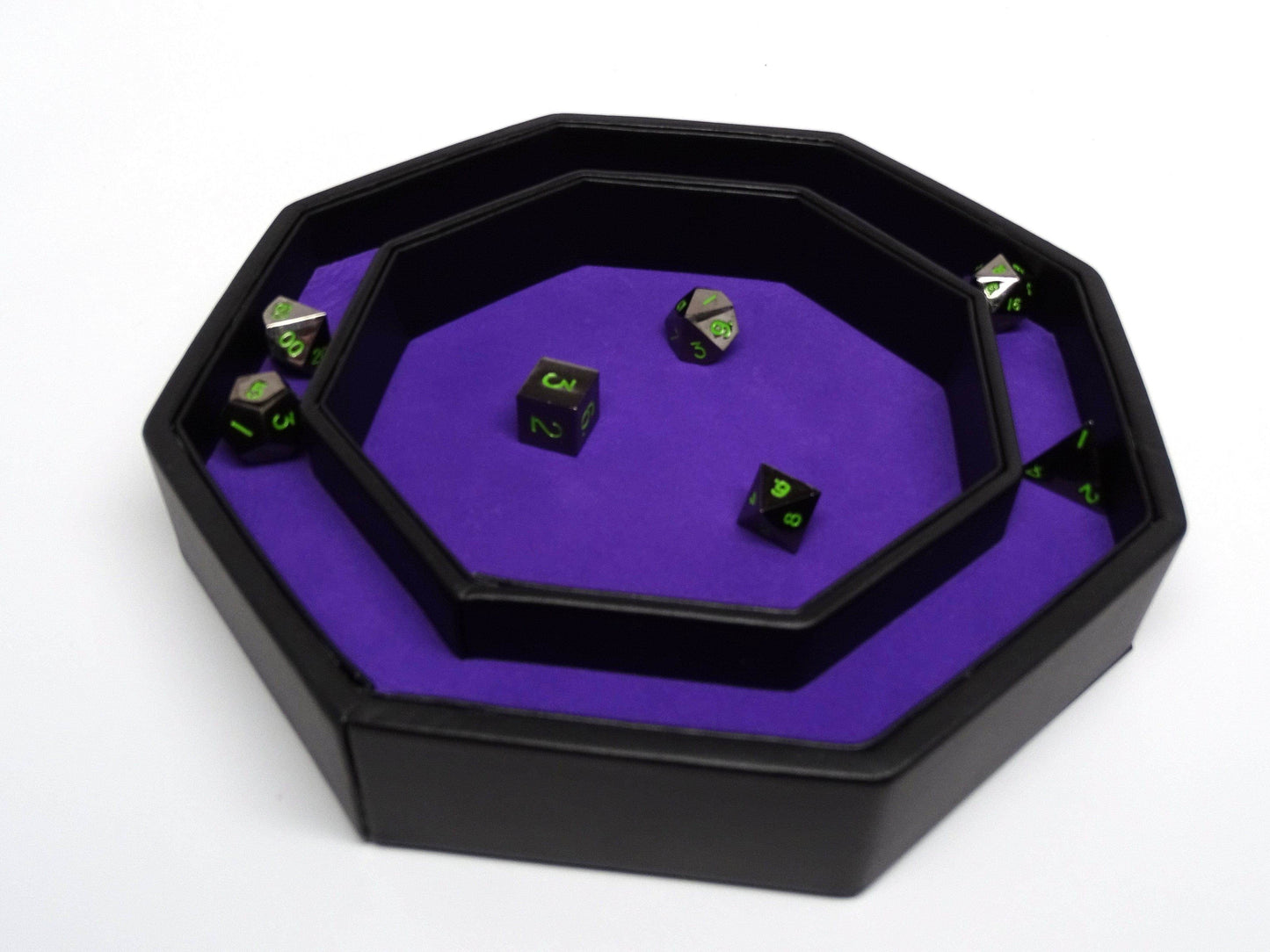 Raven Dice Tray With Dice Staging Area and Lid -