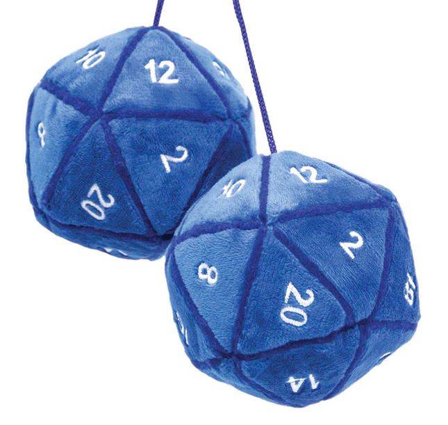 20-Sided Blue Plush Dangler -