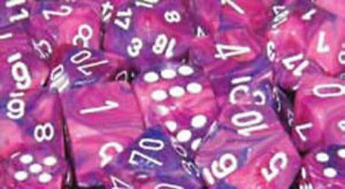 Festive Polyhedral Violet/White 7-Die Set -