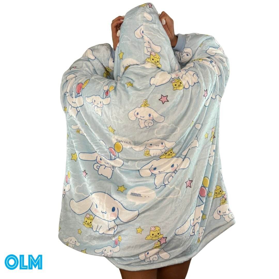 Cinnamoroll Wearable Blanket Hoodie for Kids & Adults | OLM Toys - Adult size