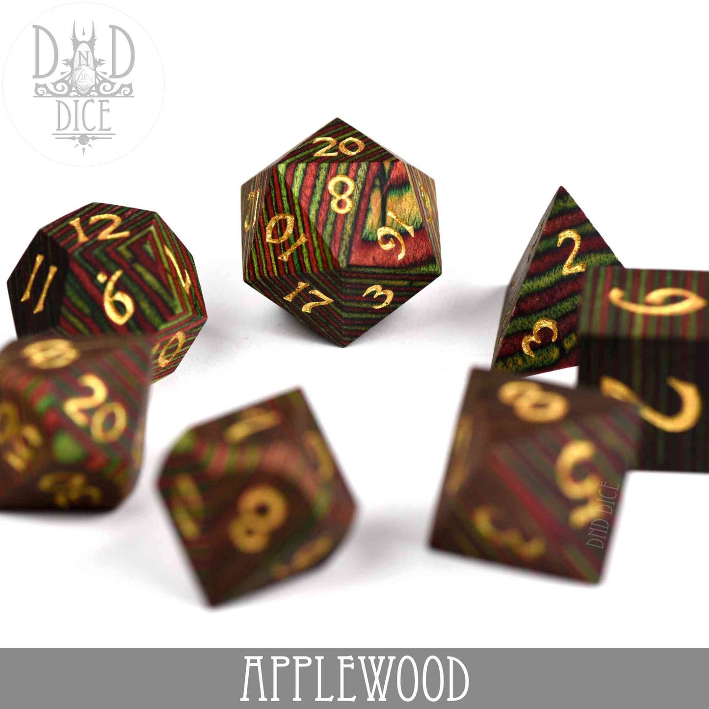 Applewood Wood Dice Set (Gift Box) -