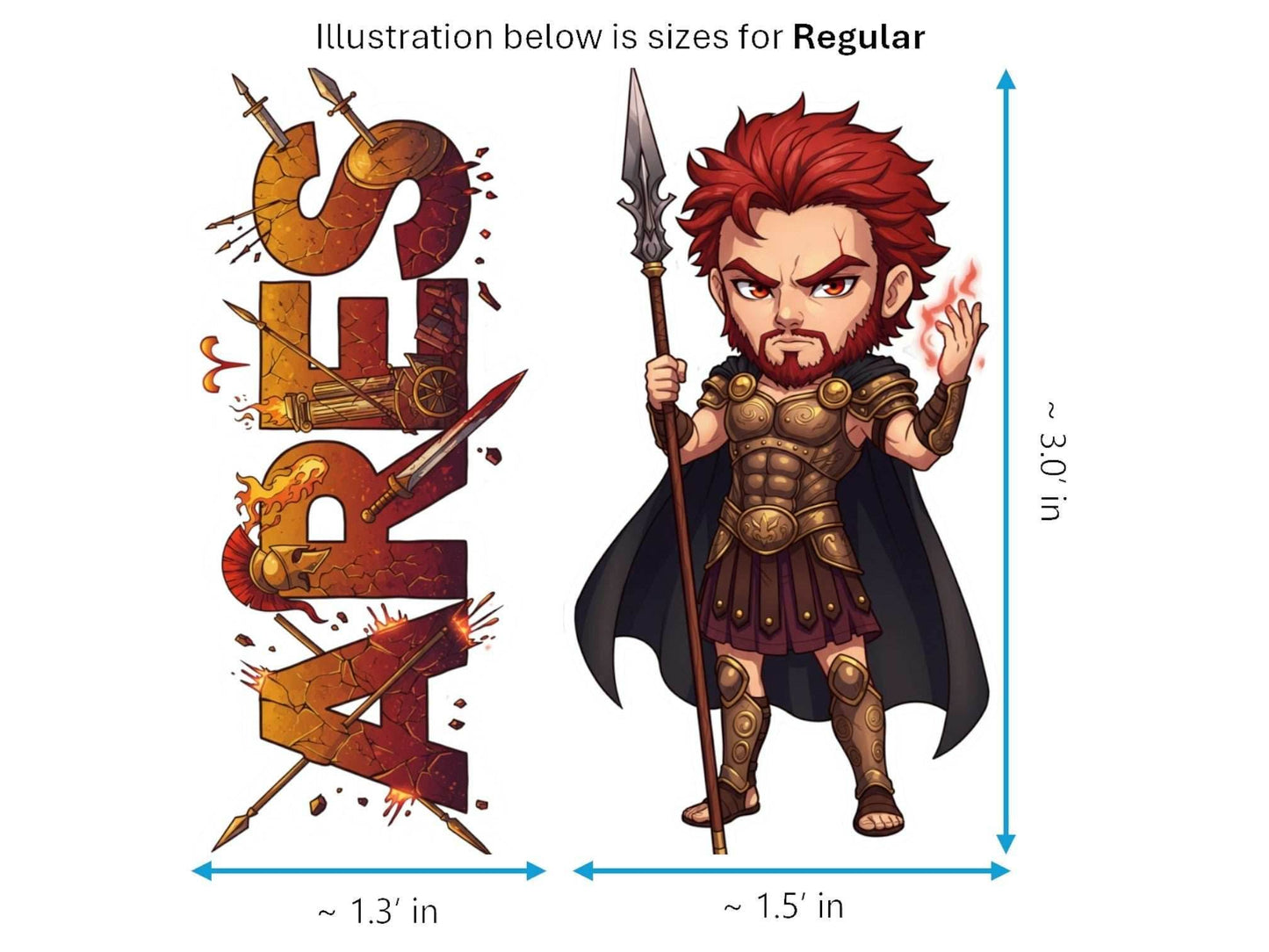 Ares Sticker and Magnet – Thourios Mythkins™ – Greek God of War | Waterproof & UV-Proof - Sticker / Regular