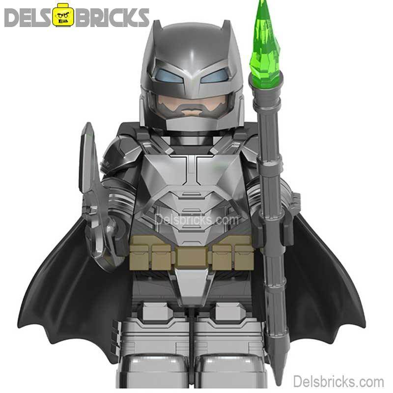 Armored Batman from Batman V Superman Lego Minifigures Custom toys Silver -
