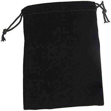 Velour Dice Bag (Small): Black -