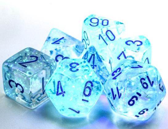 Borealis Polyhedral Icicle/Light Blue Luminary 7-Die Set -