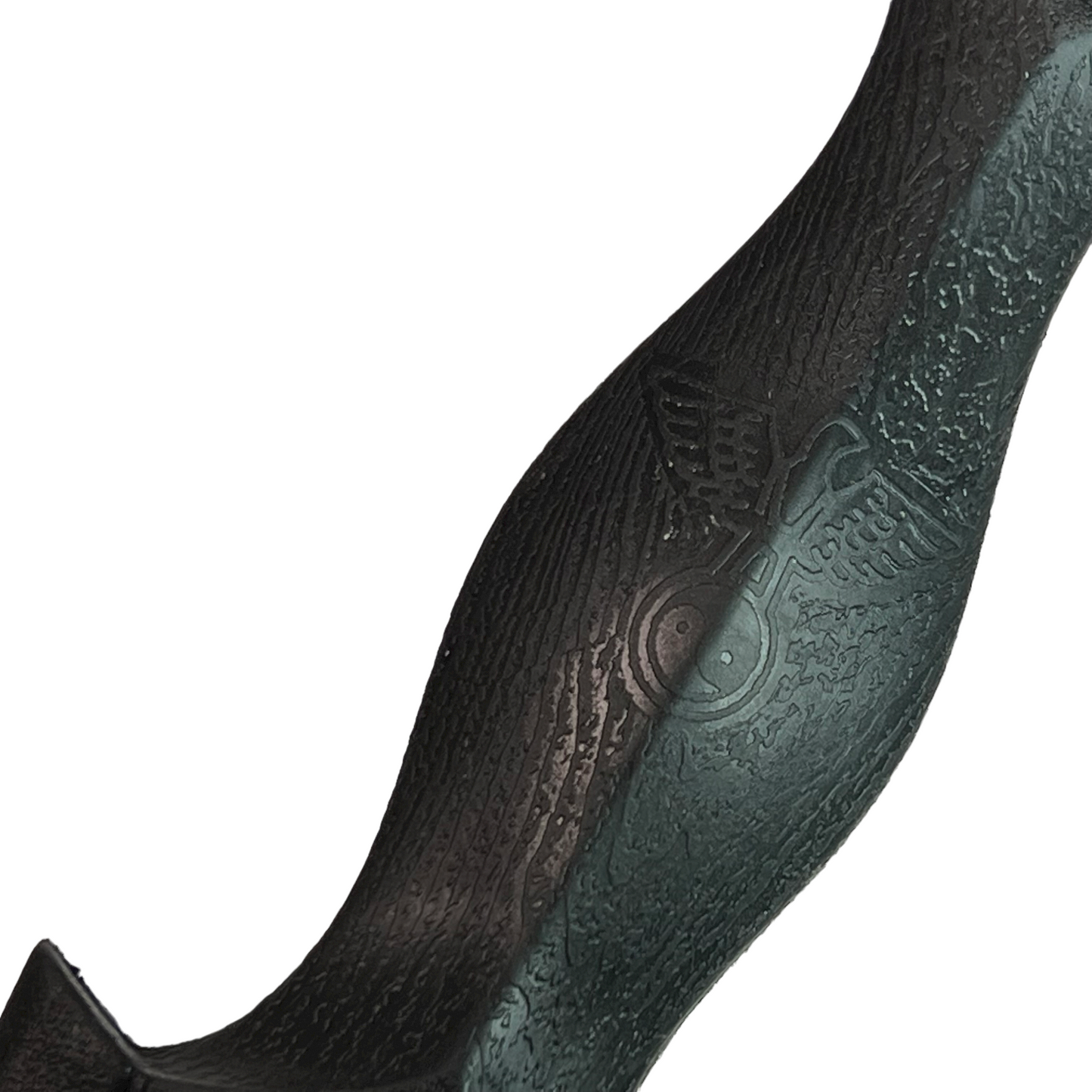 Long Spear Pointed Dagger Poly Training Knife Prop with 8.5 Inch Blade and Grooved Wood Grained Textured Handle