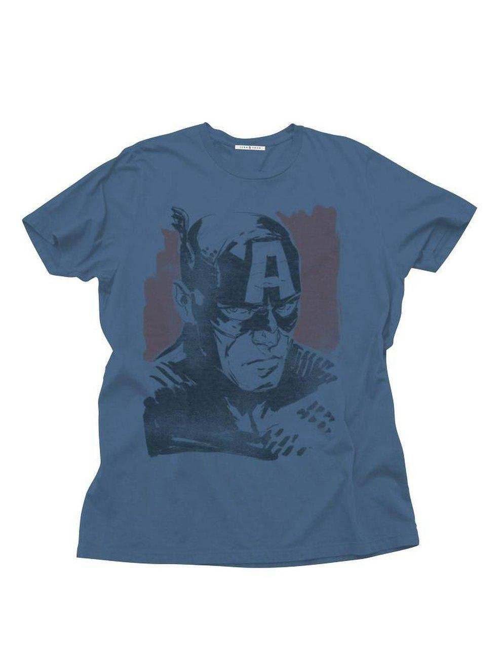 Captain America Distressed Face T-Shirt - S