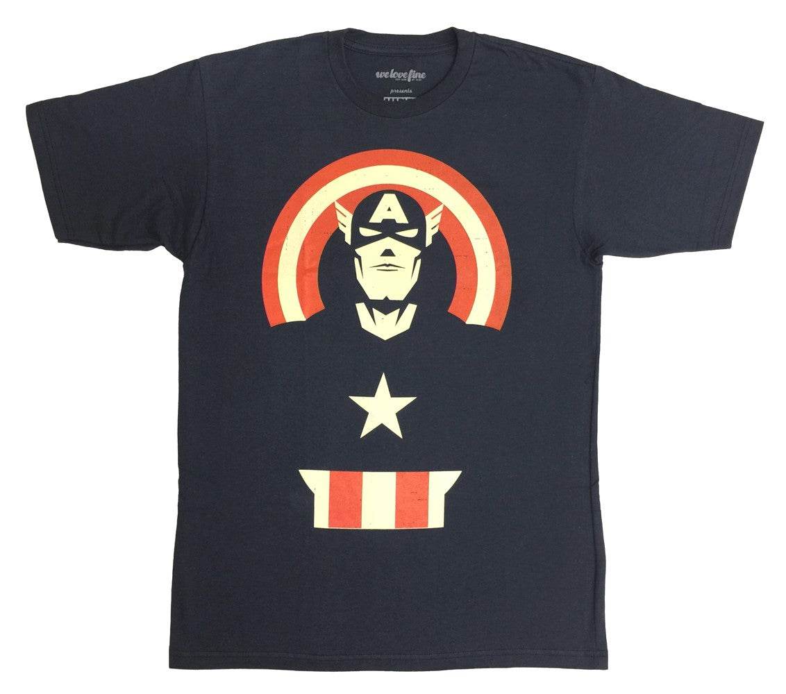 Captain America Minimal Marvel Comics Adult T-Shirt - S