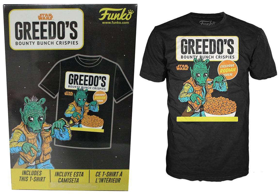 Pop! Tees Greedo's Bounty Bunch Crispies Cereal Tee (Star Wars, Size L) - Walmart Exclusive **Chase** -