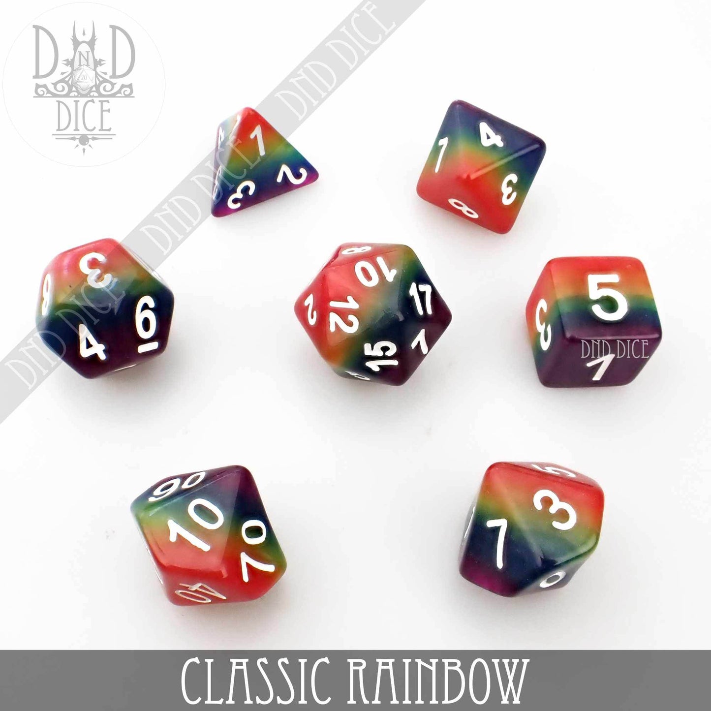 Classic Rainbow Dice Set -