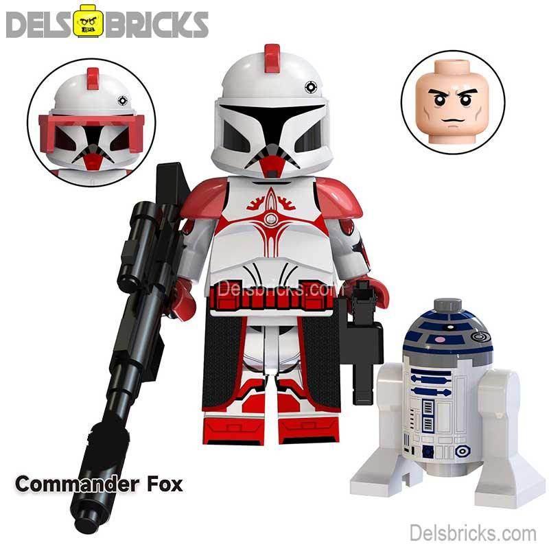 Clone Commander Fox & R2D2 Droid Lego Star wars Minifigures -
