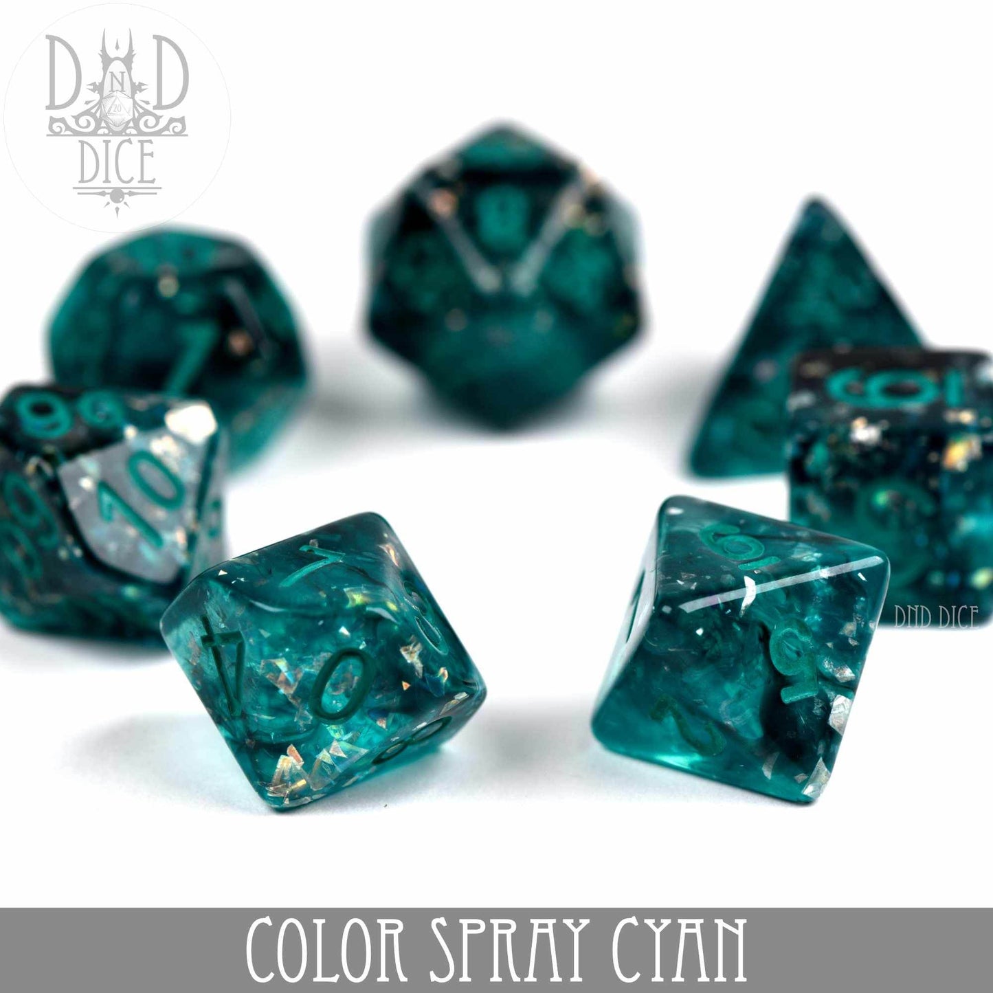 Color Spray Cyan Dice Set -