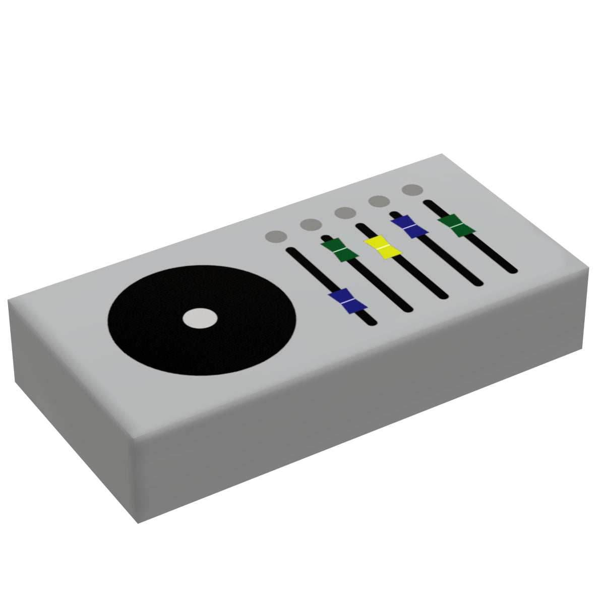 Control Panel #4 (Media Dial) for Star Wars/Space (1x2 Tile) - B3 Customs using LEGO parts -