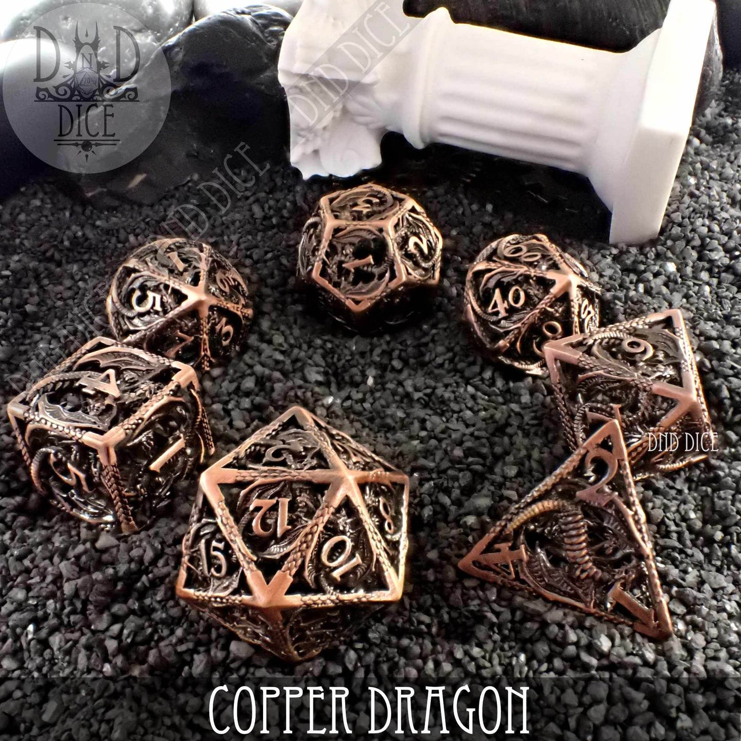 Copper Dragon Metal Dice Set (Gift Box) -