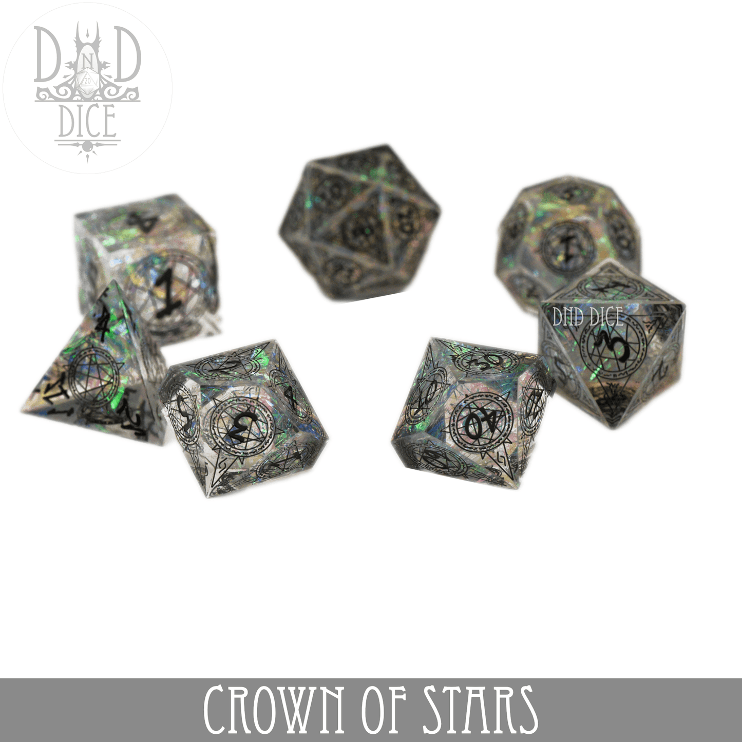 Crown of Stars Handmade Dice Set -