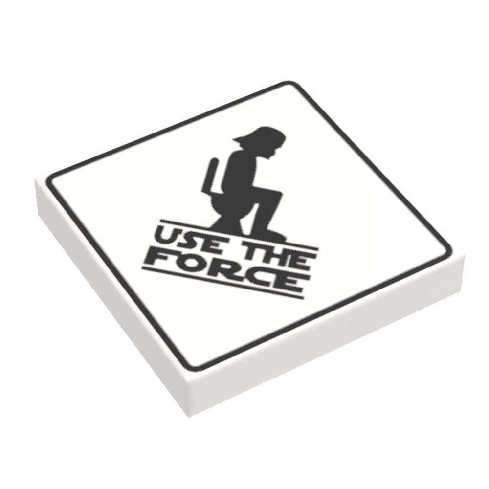 Use the Force Restroom Funny Minifig Sign made using LEGO part -