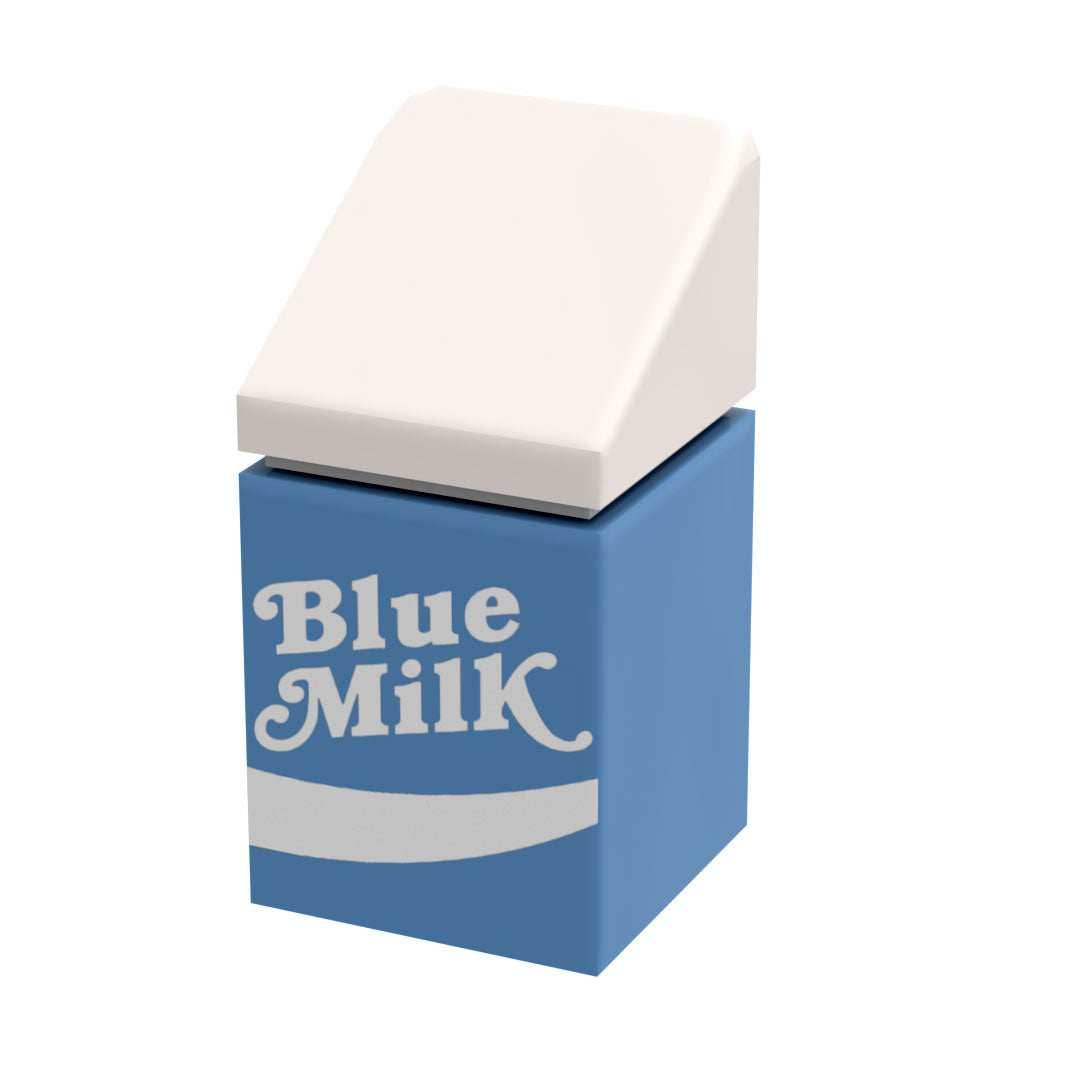 B3 Customs® Blue Milk Carton made from LEGO parts -