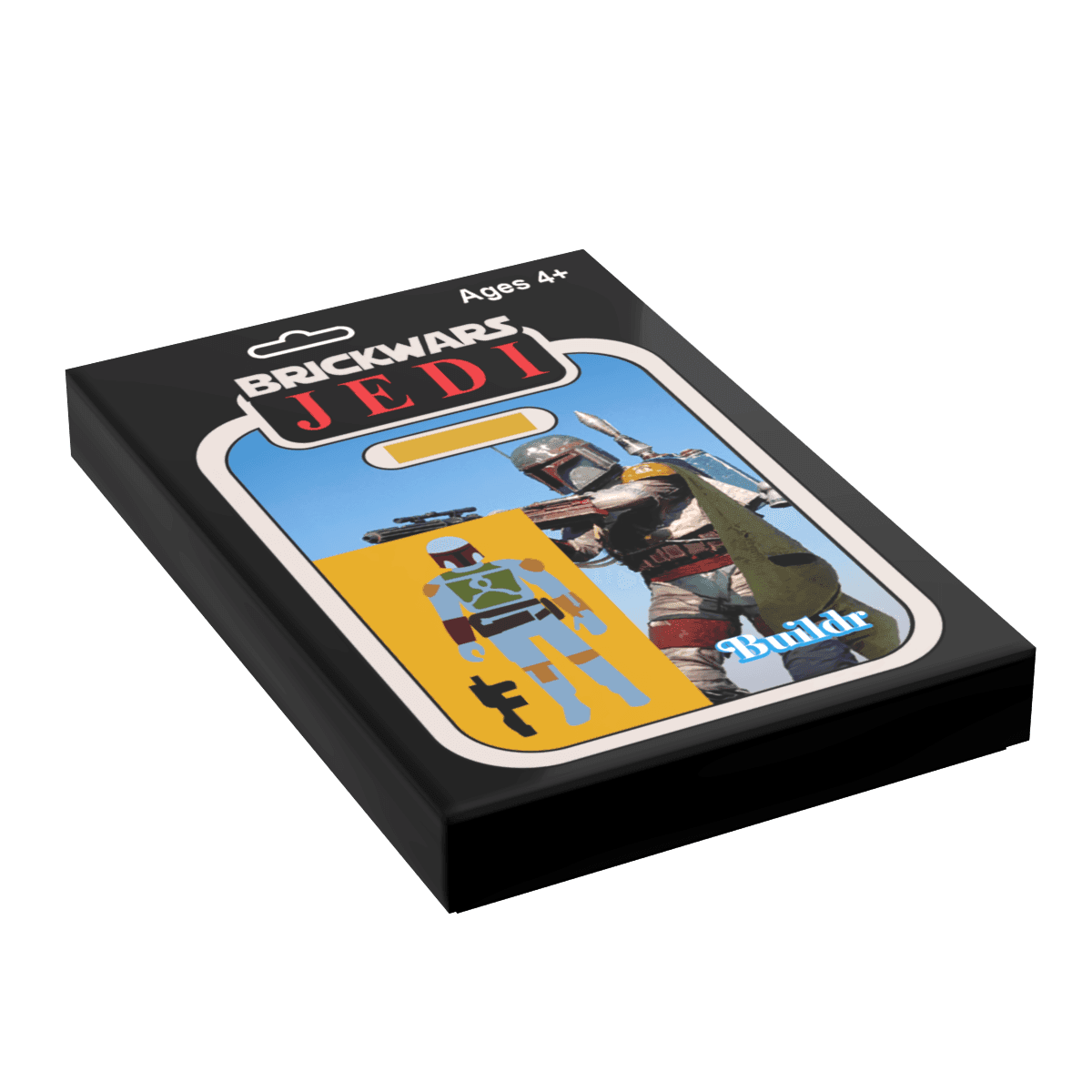 Boba Vintage Action Figure Tile (2x3) made from LEGO parts -