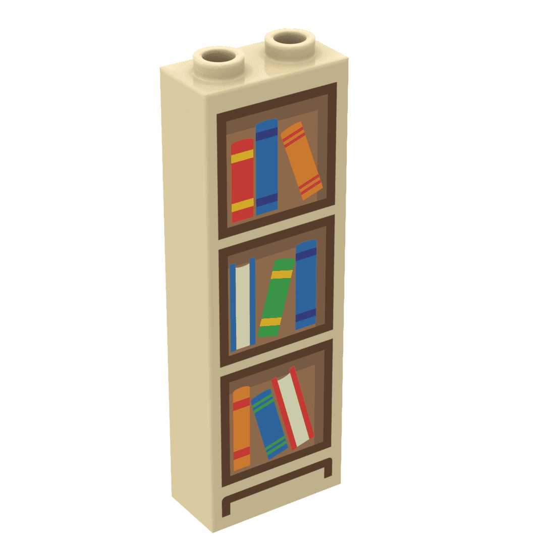 Bookshelf (1x2x5 Brick) made using LEGO parts - B3 Customs -
