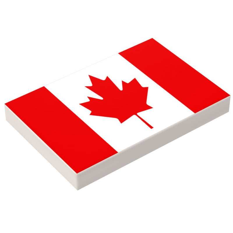 Canada Flag (USA) (2x3 Tile) made using LEGO part - B3 Customs -