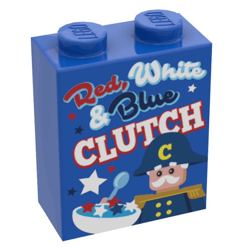 B3 Customs® Red, White & Blue Capt. Clutch Cereal (1 x 2 x 2 Brick) -